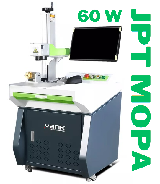 MÁQUINA DE MARCADO LÁSER DE FIBRA DE 60 W JPT MOPA DE ESCRITOTIO VANK LASER